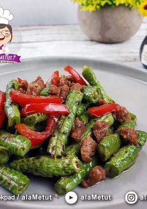 Foto resep Kacang Panjang Tumis Xiang Chun Vegan alaMetut 👩🍳
