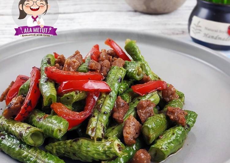 Resep Kacang Panjang Tumis Xiang Chun Vegan alaMetut 👩‍🍳 Enak dan Antiribet