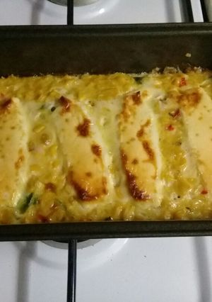 Una foto de Budín de choclo y morrones🕋