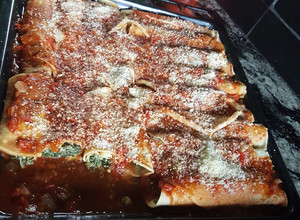 Una foto de Canelones de verdura y ricota