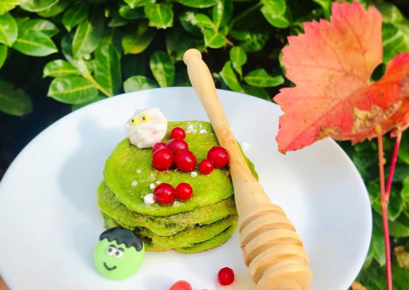 Pancakes allégés d’Halloween aux épinards 👻🥞🍃