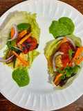 Grilled vegetable lettuce pockets