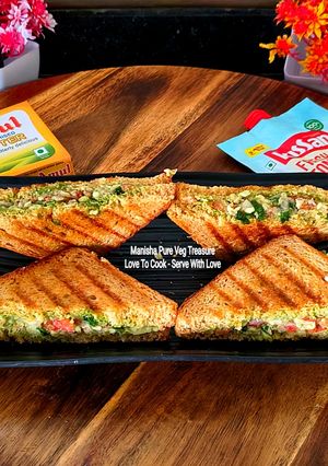 A picture of Avocado Wheat Bread Grilled Sandwich.