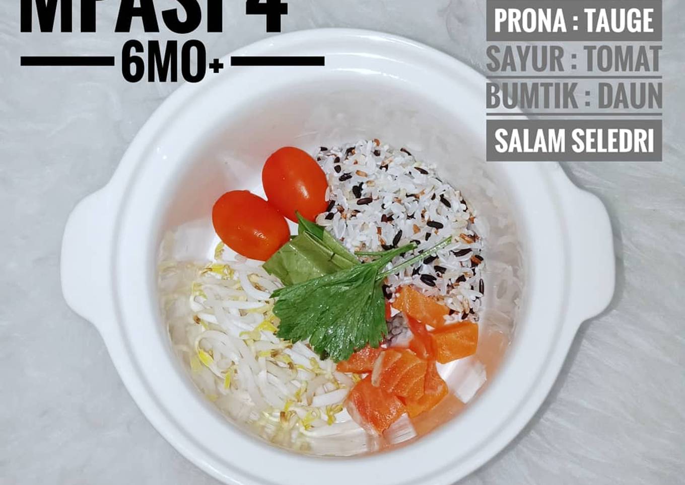 Menu Mpasi 4 Bintang 6mo+ Bubur Salmon Slowcooker