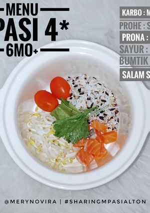 Foto resep Menu Mpasi 4 Bintang 6mo+ Bubur Salmon Slowcooker