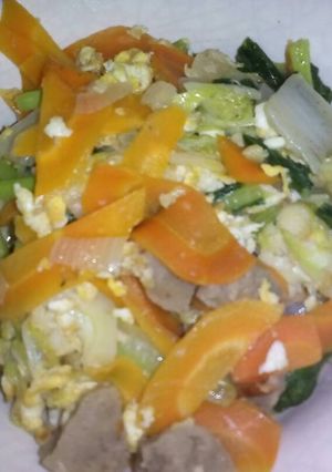 Foto resep Capcay Kering Telur Bakso