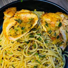A picture of Zucchini and Tomato Stuffed Chicken Fillet.