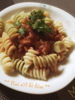 Hình của món Nui sốt bò bằm - Ăn dặm cho bé.