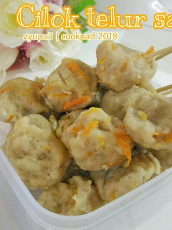 Langkah Mudah untuk Membikin Resep Cilok telur sayur (empuk), kenyal kaya pentol,gak alot, 😉 yang Lezat Sekali Anti Ribet, Bisa Manjain Lidah