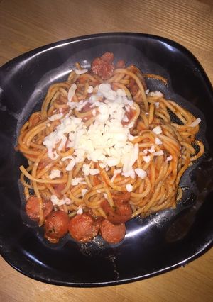 صورة لوصفة سباجيتي هوت دوج🍝