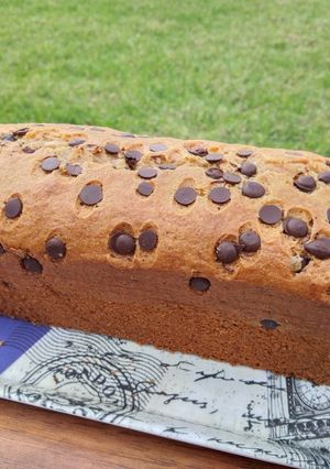 Una foto de Budín de banana y chips de chocolate