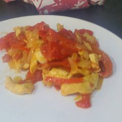 A picture of Danny's tomato and pepper chicken.