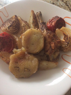 Una foto de Asado de verdura con pollo