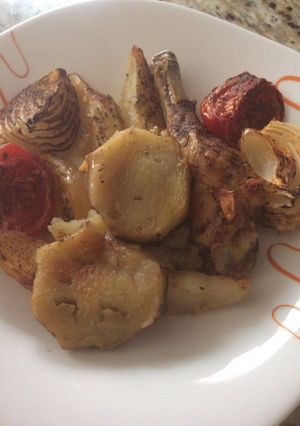Una foto de Asado de verdura con pollo