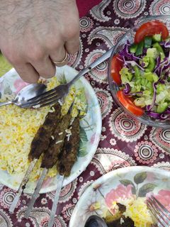 عکسی از دستور کباب دیگی سیخی تابه‌ای