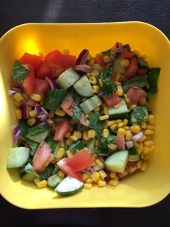 A picture of Fresh basil corn salad.