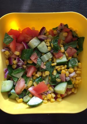 A picture of Fresh basil corn salad.