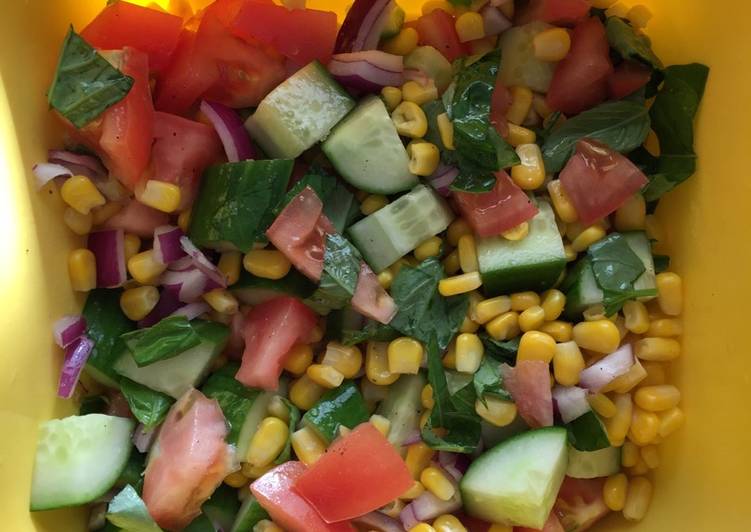 Steps to Make Quick Fresh basil corn salad