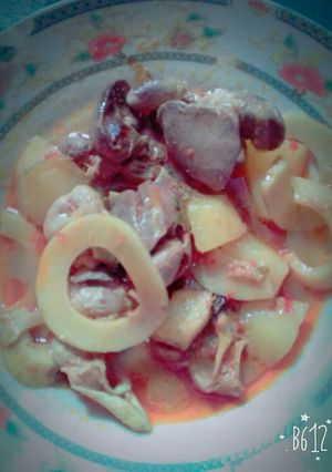 Foto resep Gulai rebung, hati ayam dan kentang😎