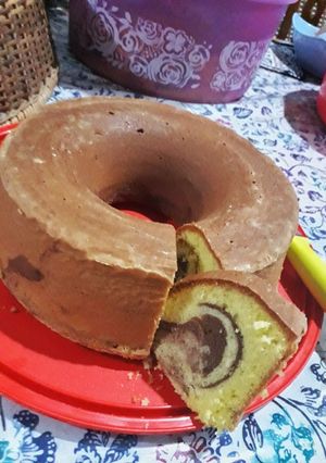 Foto resep Bolu jadul marmer coklat baking pan/takaran sendok