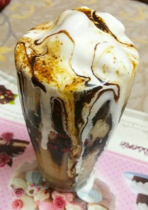 A picture of Leftover icecream se cold coffee.