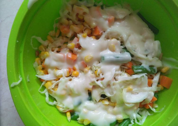 Salad sayur home made, enak dan gampang banget buat