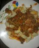 Ñoquis casero con salsa de carne😋