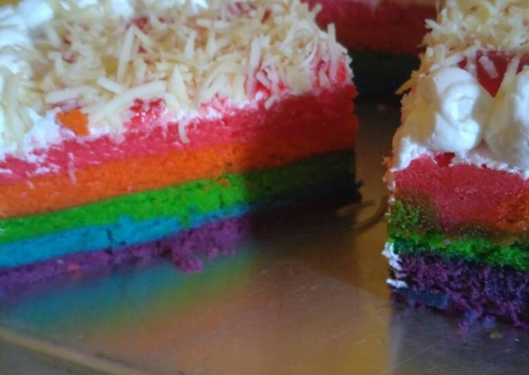 WAJIB DICOBA! Inilah Resep Rainbow cake resep takaran sendok Enak