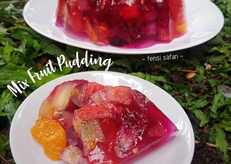 Puding Buah Campur (Mix Fruit Pudding) - (menu diet)
