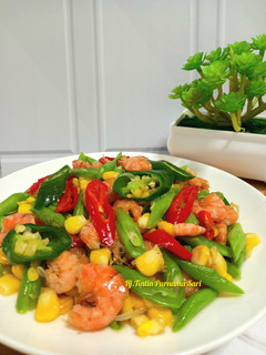 Foto resep Tumis Udang Buncis Jagung