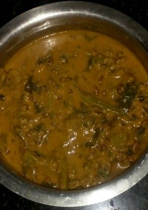 A picture of Malbar Spinach Raw Curry.