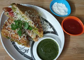 Ultimate, Prepare Cheesy Vegetable Masala Grilled Sandwich Home Style