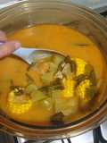 Sayur asem kacang tanah translate: sour soup veggie with peanuts