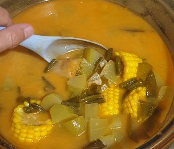 Unique Cuisine Sayur asem kacang tanah translate sour soup veggie with peanuts Savory Delicious