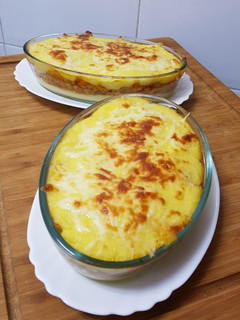 Una foto de Pastel de polenta con soja texturizada