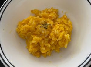 Una foto de Risotto cremoso de calabaza (zapallo)