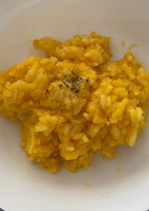 Una foto de Risotto cremoso de calabaza (zapallo)