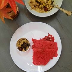 A picture of Beetroot Neer Dosa.