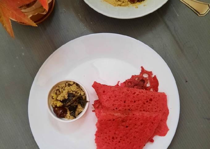 Steps to Prepare Delicious Beetroot Neer Dosa