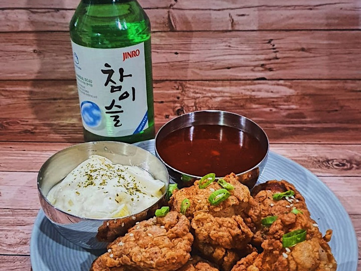 Cara Memasak Korean chicken wings with onion sauce and gochujang Menu Enak Dan Mudah Dibuat