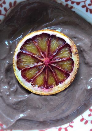 A picture of Chocolate orange mousse - vegan.