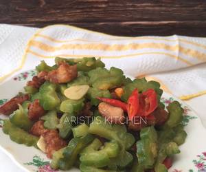 Resep Terbaik Tumis Pare Saus Tiram dengan Ayam Tepung Praktis Enak