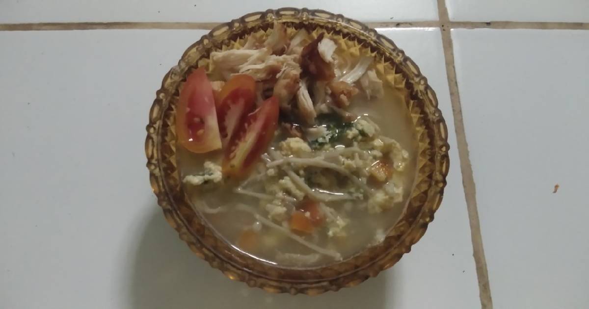 Resep Sup jamur enoki menu sarapan asam urat day 1 oleh U'll Cookpad