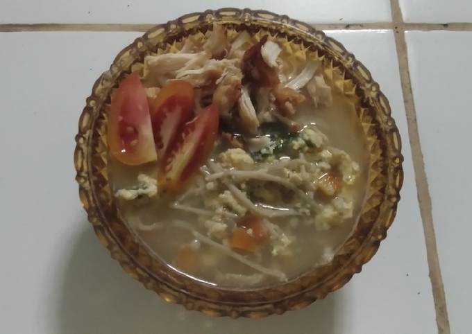 Cara Gampang Menyiapkan Sup jamur enoki #menu sarapan asam urat day 1, Sempurna