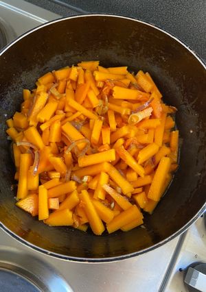 A picture of Pumpkin bhaji #cookeverypart.