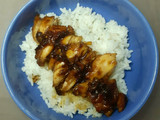 Marinated chicken thighs with honey whitepepper sauce