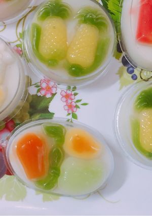 Hình của món Rau câu dừa đổ khuôn.