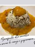 Semifreddo alla cannella su crema di mango 🥭 e peperoncino 🌶