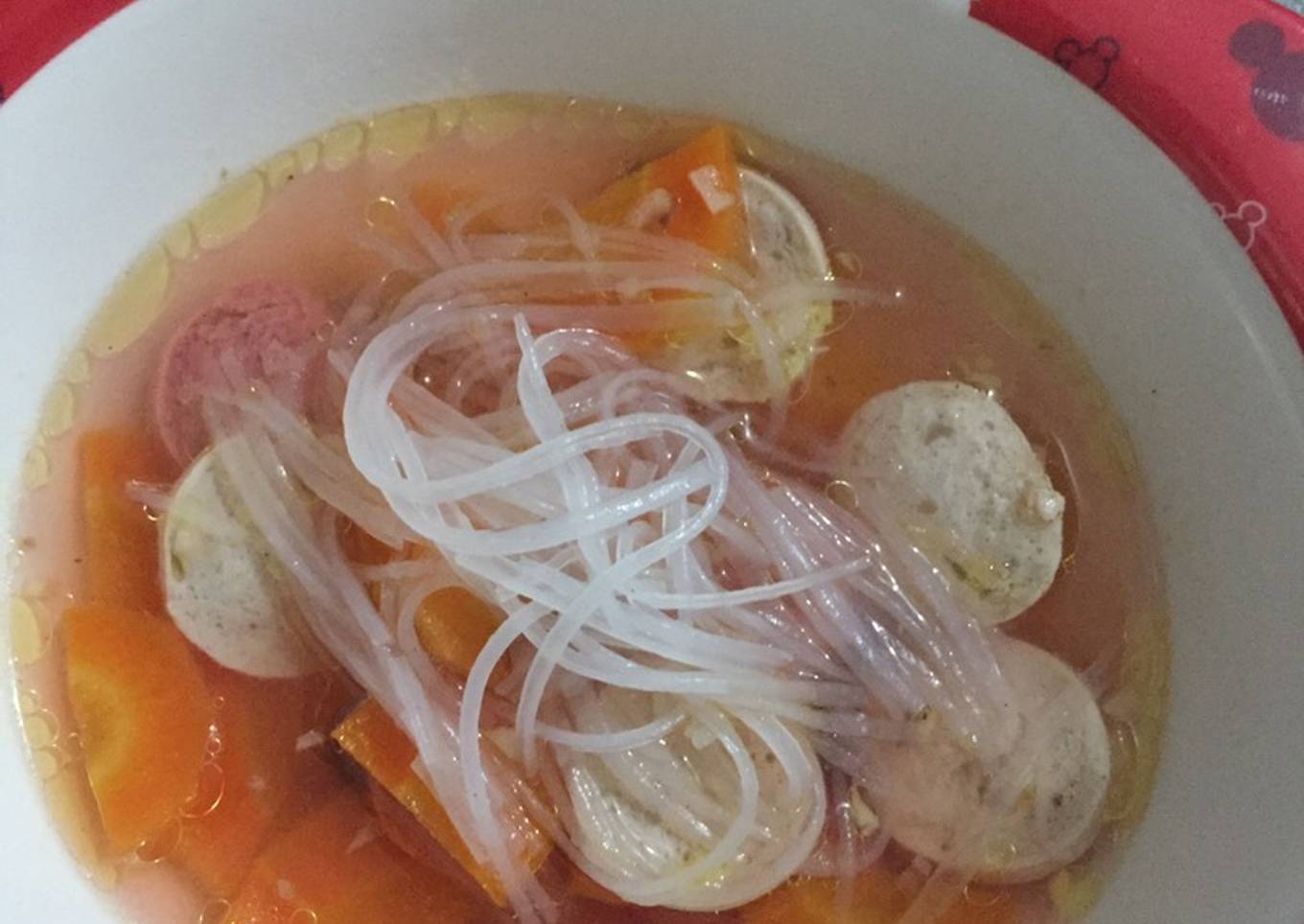 Sop Soun Sosis (super simple dan cepat)