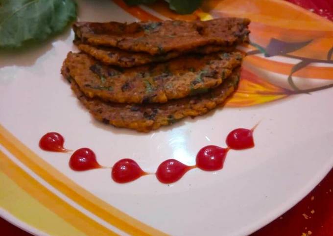 Recipe of Homemade Spinach oats pan cake